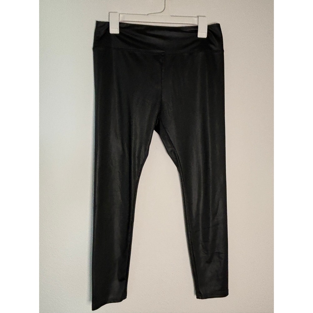Wild Fable Black Faux Leather Leggings High Rise Stretch Pants Large